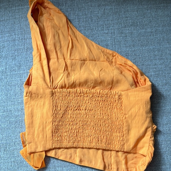 Free People Brea One Shoulder Top. NWOT. Marigold - Picture 11 of 15